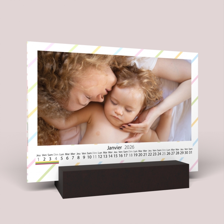 Calendrier sur bois pano