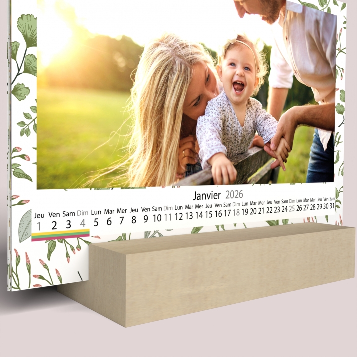 Calendrier sur bois pano