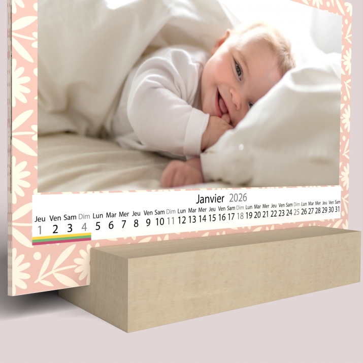 Calendrier sur bois pano