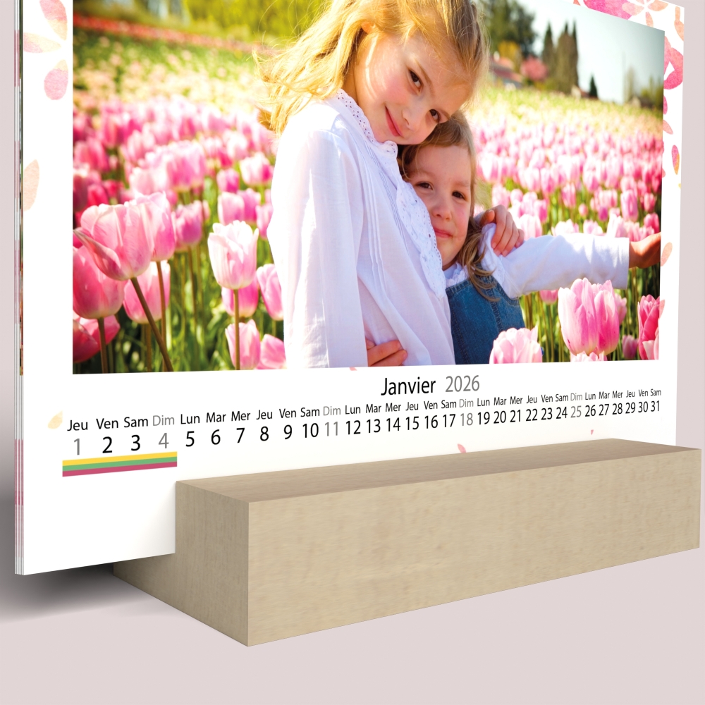 Calendrier sur bois pano
