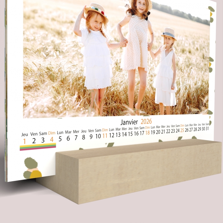 Calendrier sur bois pano