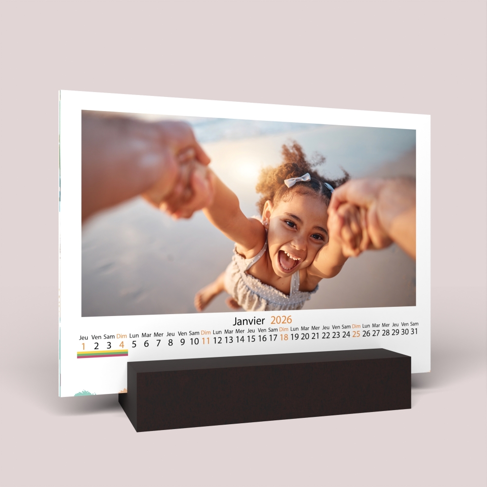 Calendrier sur bois pano