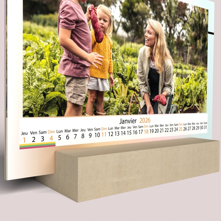 Calendrier sur bois pano