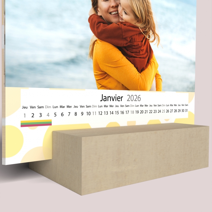 Calendrier sur bois carré