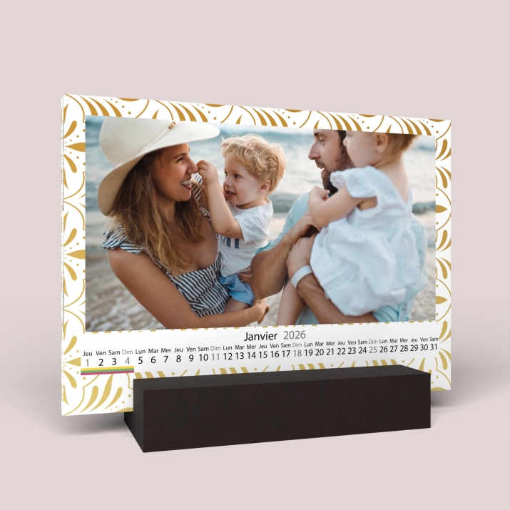 Calendrier sur bois pano