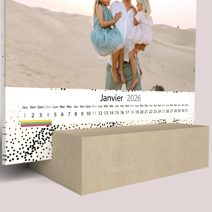 Calendrier sur bois carré