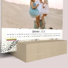 Calendrier sur bois carré