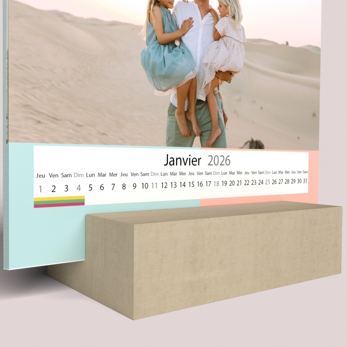 Calendrier sur bois carré