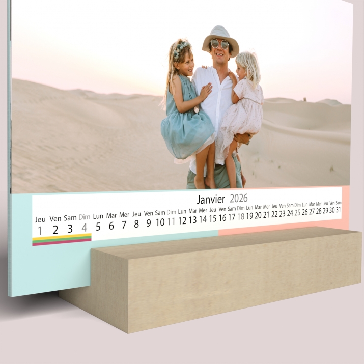 Calendrier sur bois pano