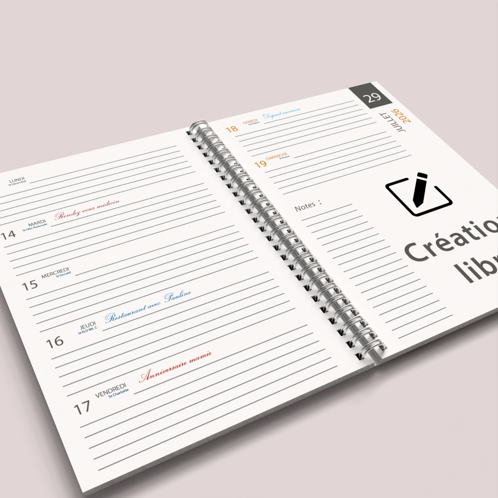 Agenda photo personnalisé