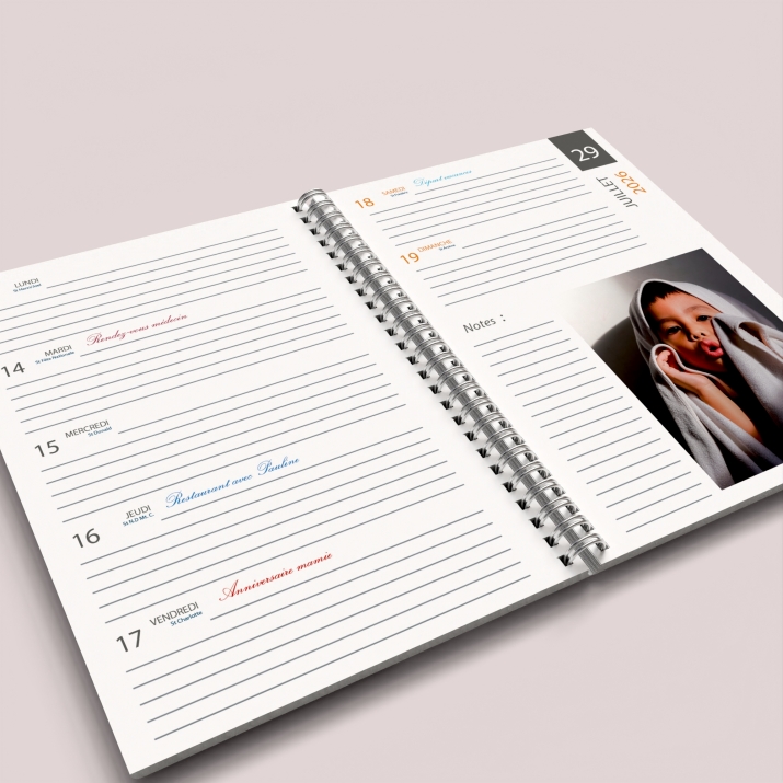 Agenda photo personnalisé