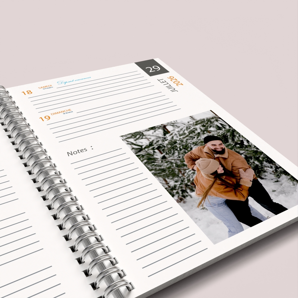 Agenda photo personnalisé