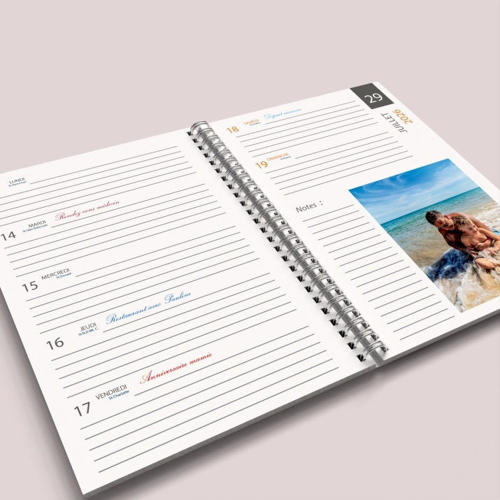 Agenda photo personnalisé