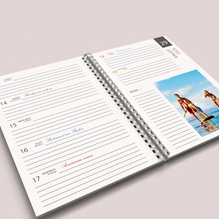 Agenda photo personnalisé