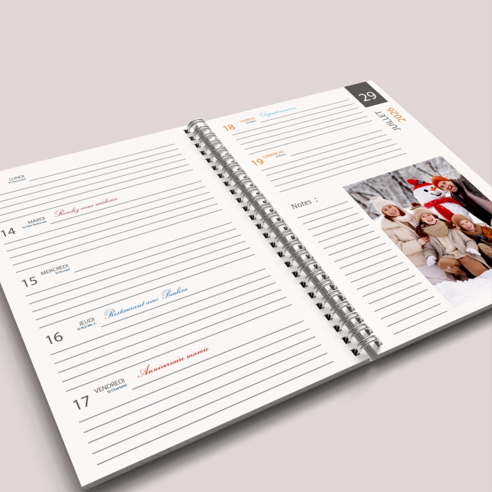 Agenda photo personnalisé