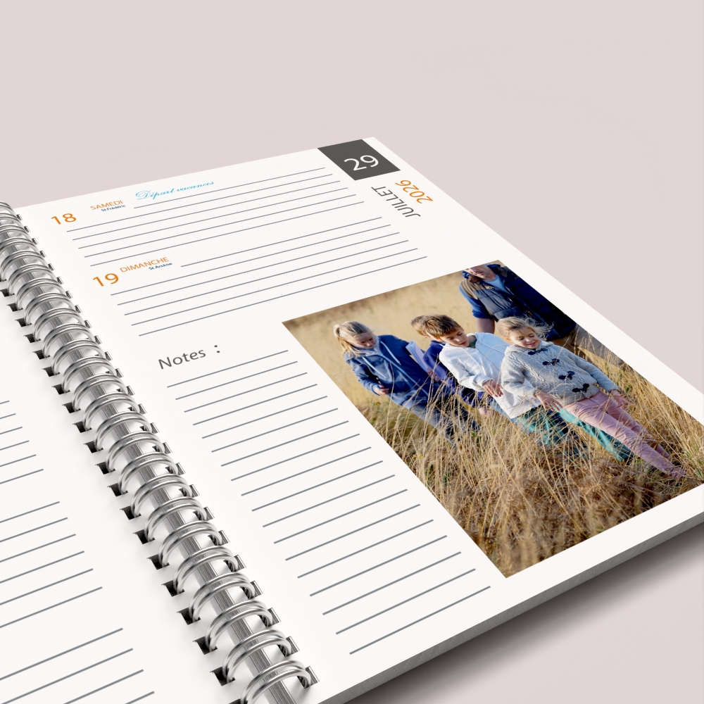 Agenda photo personnalisé