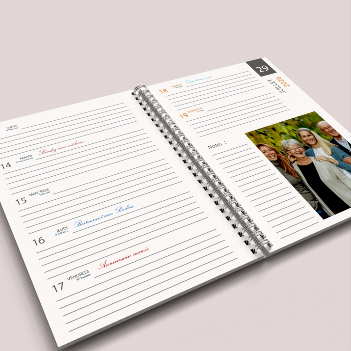 Agenda photo personnalisé