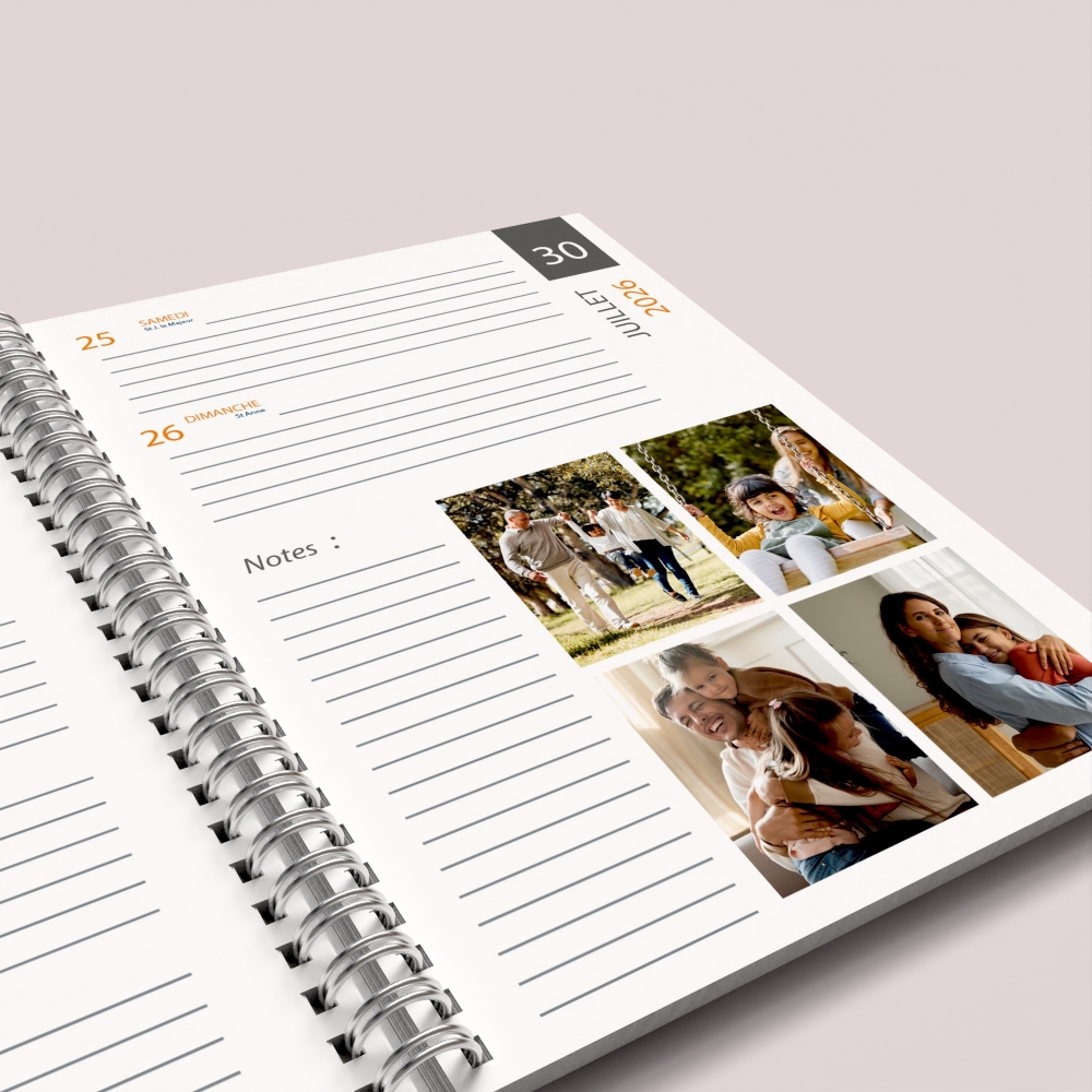 Agenda photo personnalisé