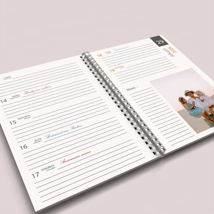 Agenda photo personnalisé