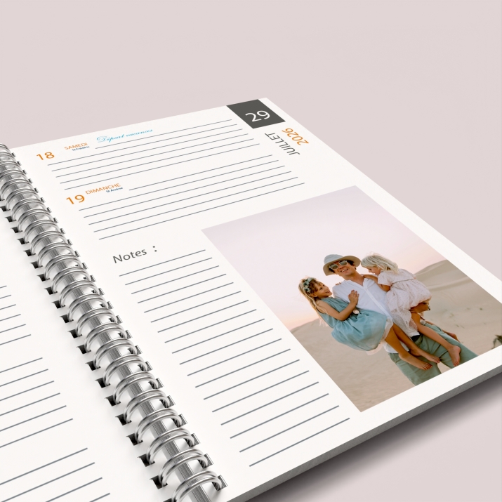 Agenda photo personnalisé