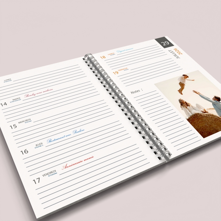Agenda photo personnalisé