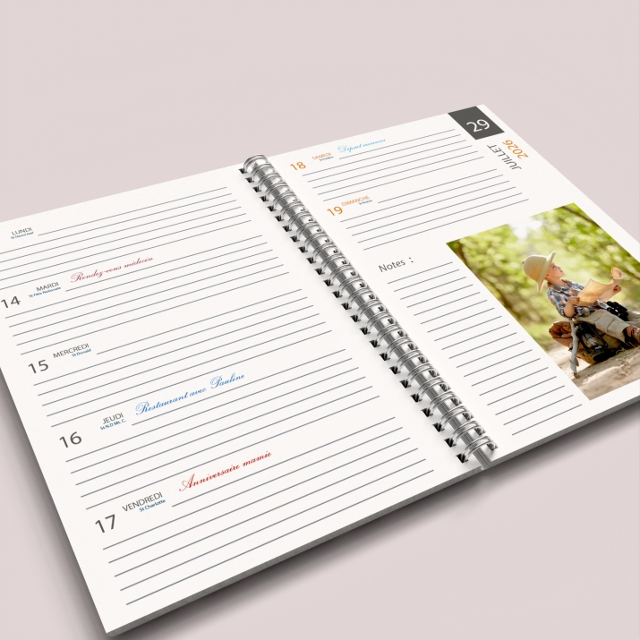 Agenda photo personnalisé