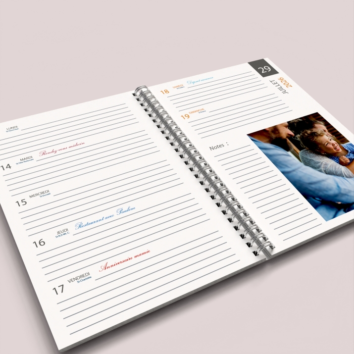 Agenda photo personnalisé