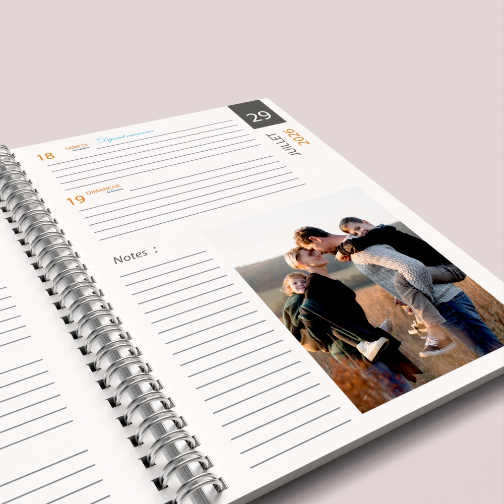 Agenda photo personnalisé