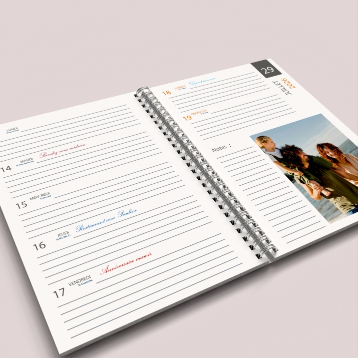 Agenda photo personnalisé