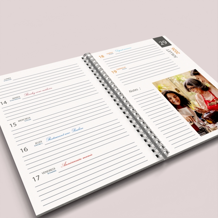 Agenda photo personnalisé