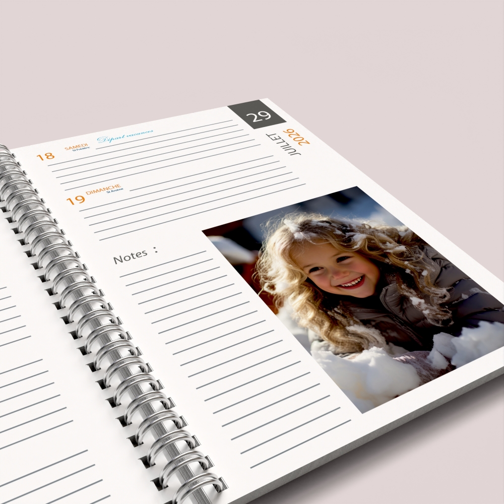 Agenda photo personnalisé