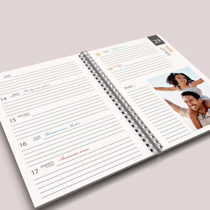 Agenda photo personnalisé
