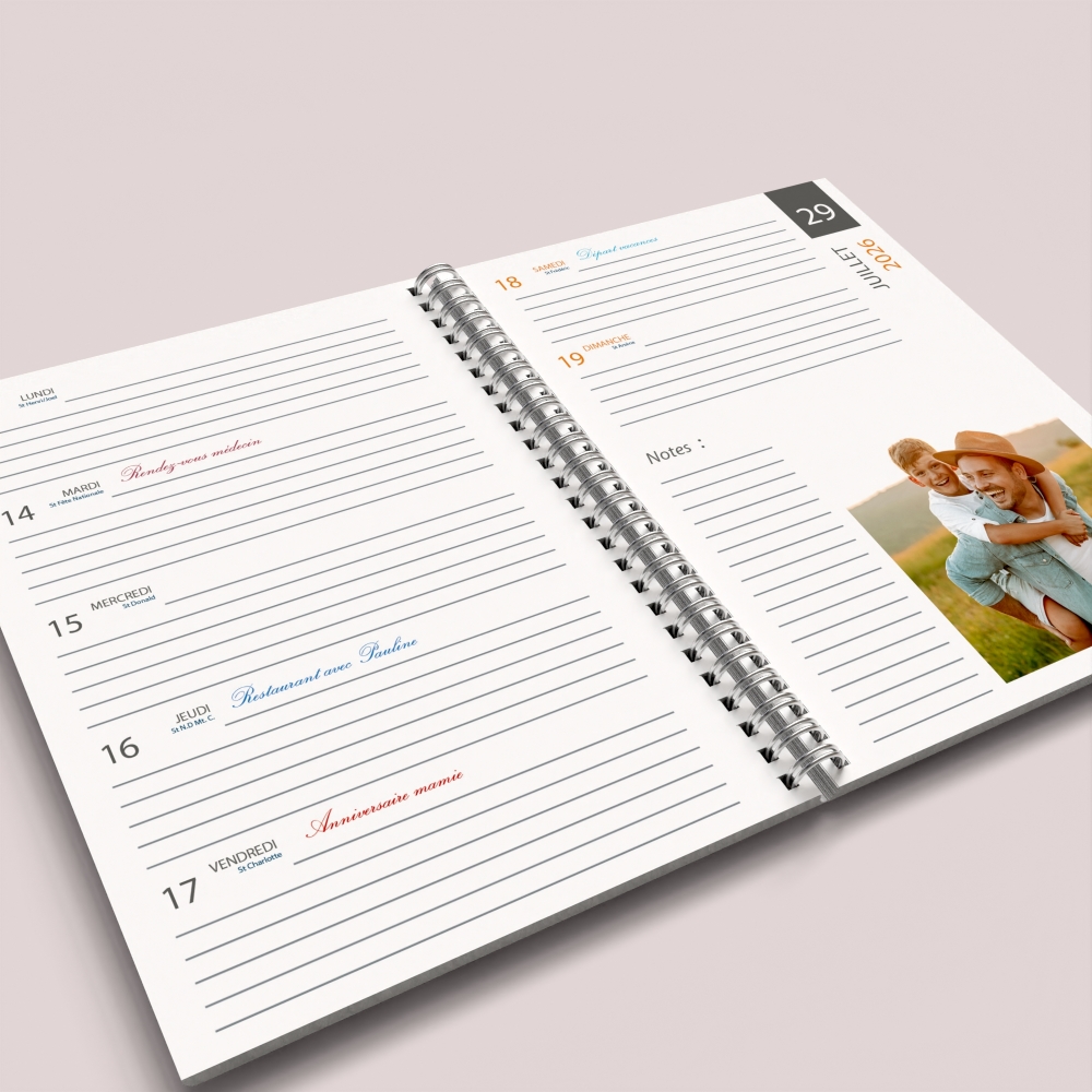 Agenda photo personnalisé