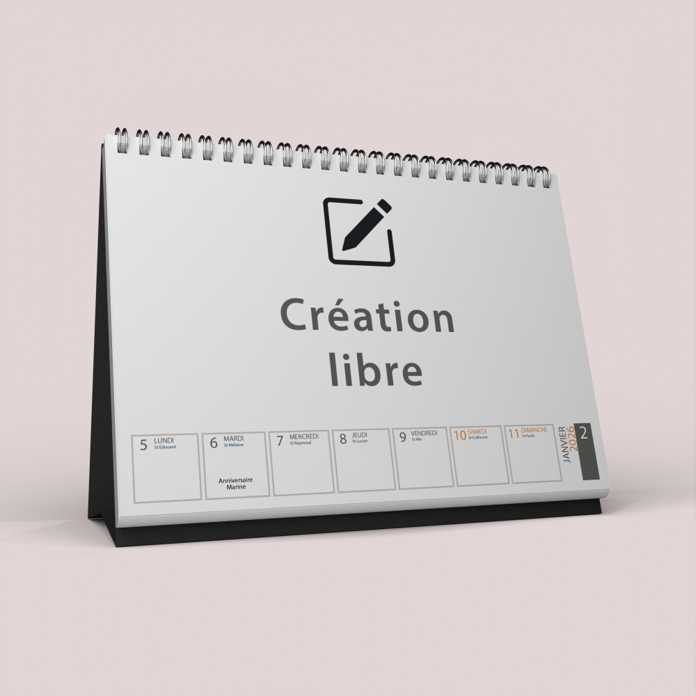 Calendrier de bureau semainier