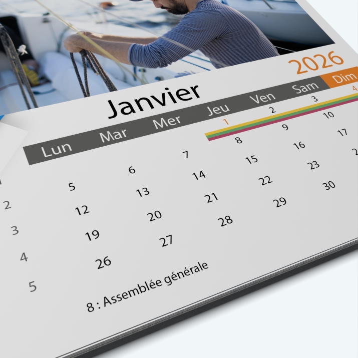 Calendrier photo Classic - Grille calendaire personnalisable