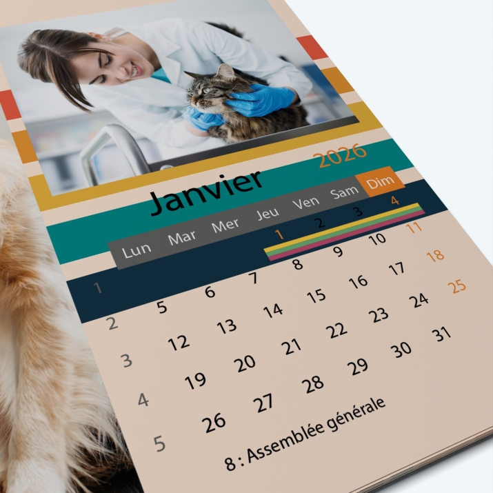 Calendrier photo "PANO" - Grille calendaire personnalisable