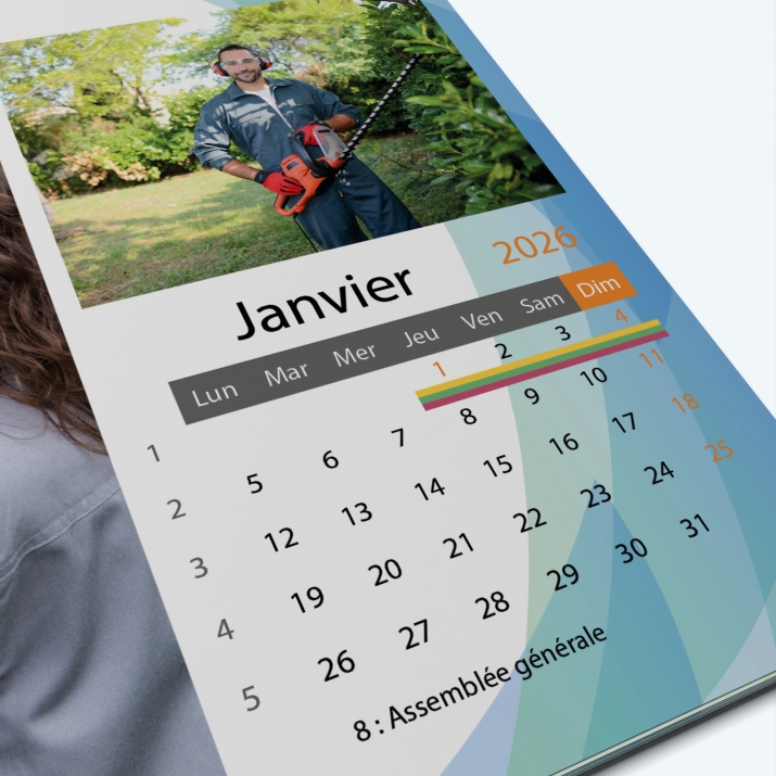 Calendrier photo "PANO" - Grille calendaire personnalisable
