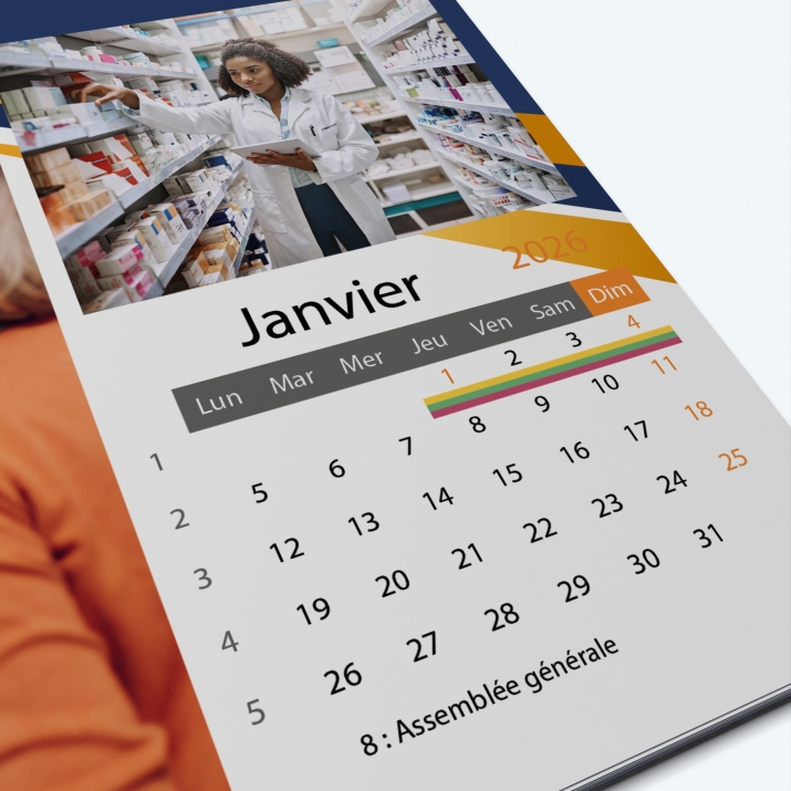 Calendrier photo "PANO" - Grille calendaire personnalisable