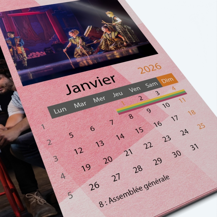 Calendrier photo "PANO" - Grille calendaire personnalisable