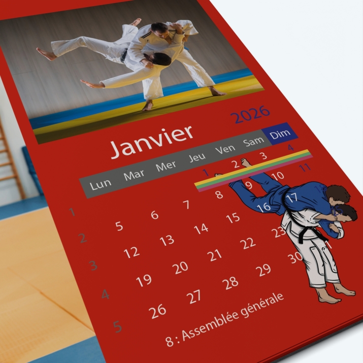 Calendrier photo "PANO" - Grille calendaire personnalisable