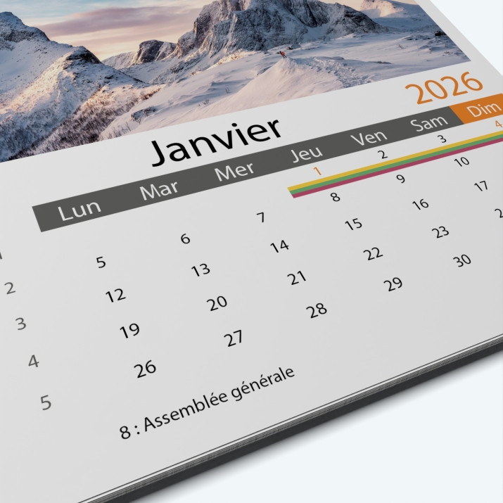 Calendrier photo Classic - Grille calendaire personnalisable