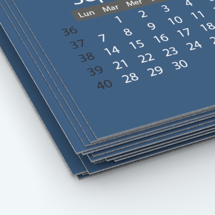 Calendrier photo une page - Papier épais rigide 400 g/m2