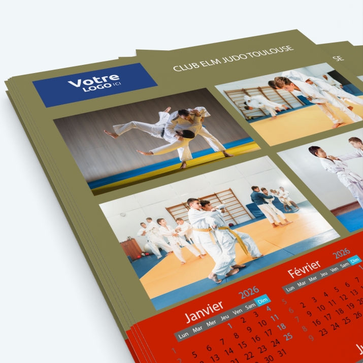 Calendrier photo une page - Grille calendaire personnalisable
