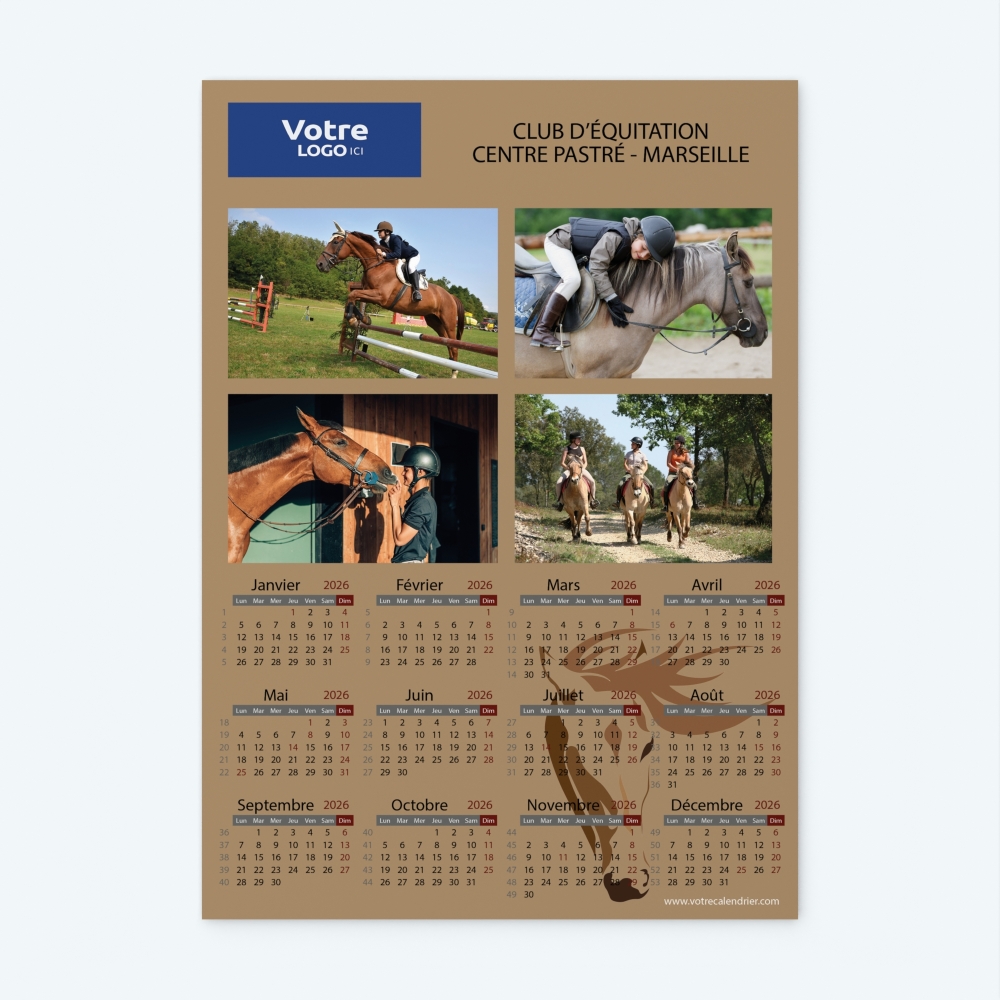 Calendrier photo une page