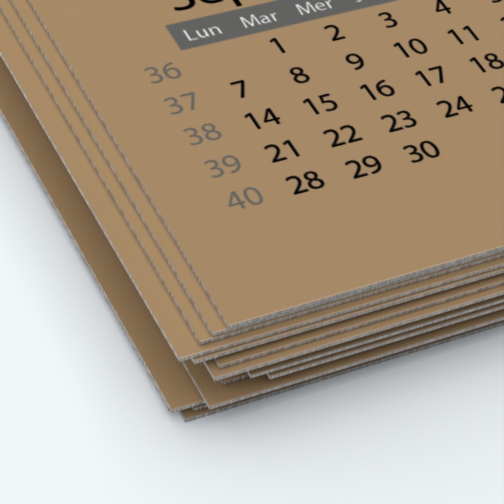 Calendrier photo une page - Papier épais rigide 400 g/m2