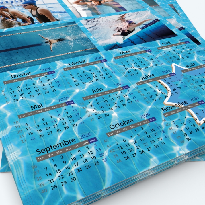 Calendrier photo une page - Grille calendaire personnalisable