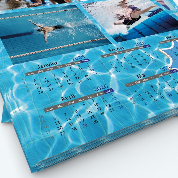 Calendrier photo deux pages XL - Grille calendaire personnalisable