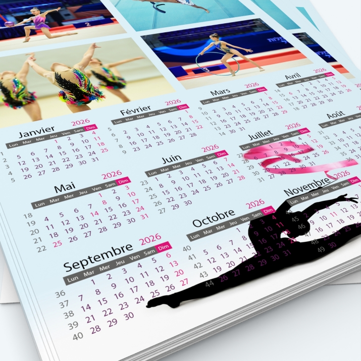 Calendrier photo une page - Grille calendaire personnalisable