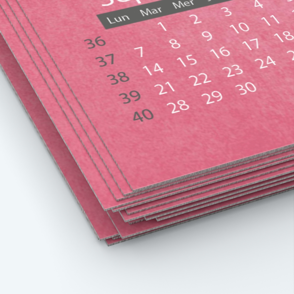Calendrier photo une page - Papier épais rigide 400 g/m2