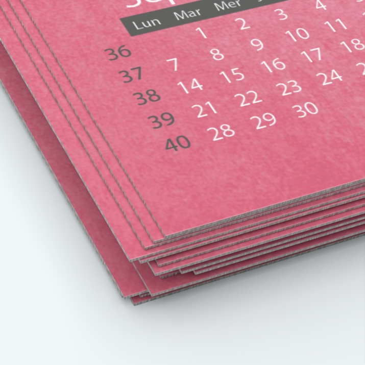 Calendrier photo une page - Papier épais rigide 400 g/m2